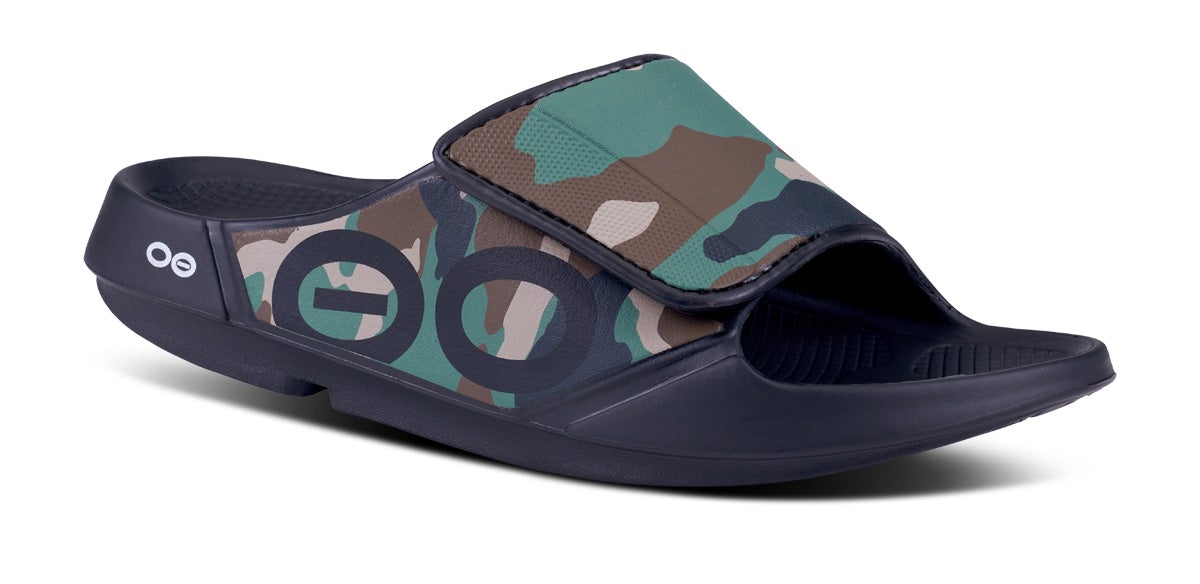 Camo Men\'s Oofos OOahh Sport Flex - Woodland Camo Sandals | YyJTu4Gbf8N