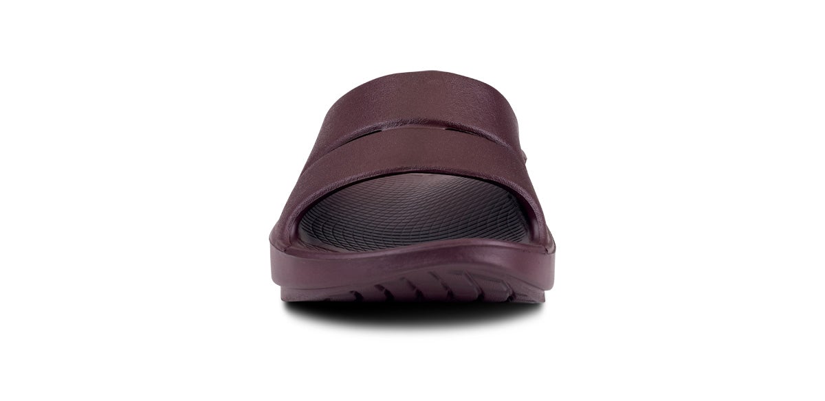 Dark Red Men's Oofos OOahh Slide Sandals | xqlrDQrW2yj